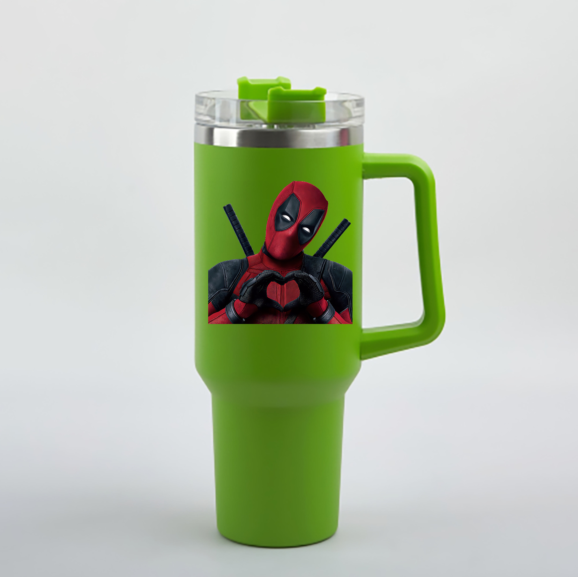（画像用） Deadpool デッドプール 1200mL車用タンブラー - クリスタルステッカー（プラスチックストロー付き）